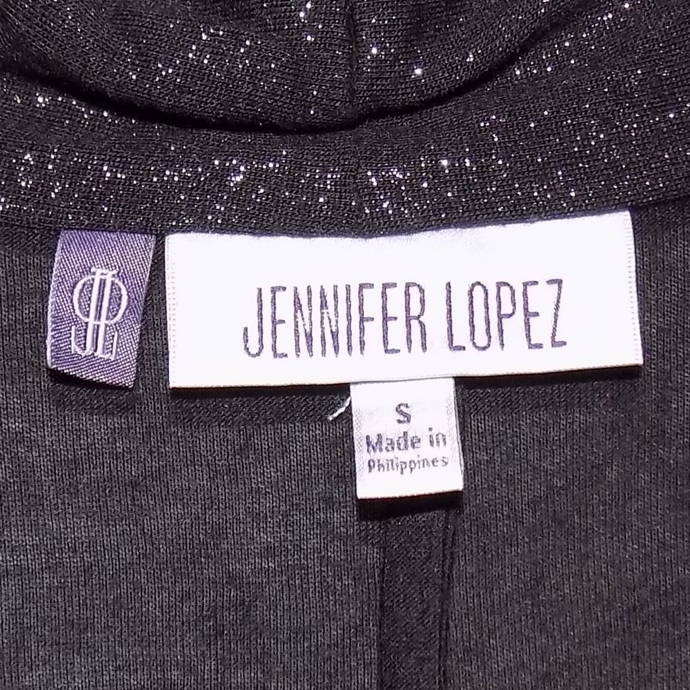Jennifer Lopez Black Sparkle Sag Blouse Size Small - Picture 2 of 5